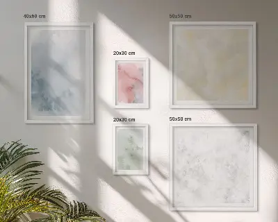 Pastelne akvarele na platnu set od 5 slika u okviru