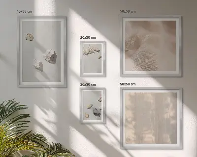 Set slika za iznad kauča boho ukrasi s motivom kamenja za plažu