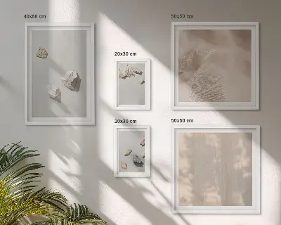 Set slika za iznad kauča boho ukrasi s motivom kamenja za plažu