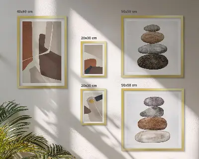 Apstraktna boho umjetnost poliptih u okviru