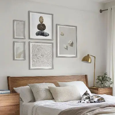 Set slika iznad kauča moderne boje pješčanog kamena