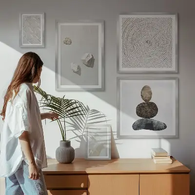 Set slika iznad kauča moderne boje pješčanog kamena