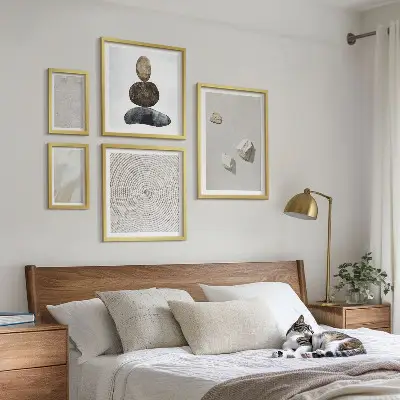 Set slika iznad kauča moderne boje pješčanog kamena