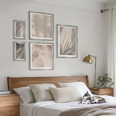 Set 5 slika u okviru Prirodne boho tkanine izbliza