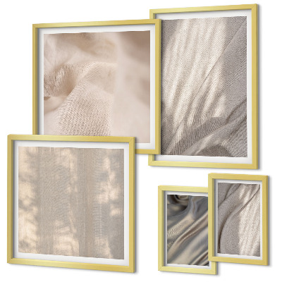 Set 5 slika u okviru Prirodne boho tkanine izbliza