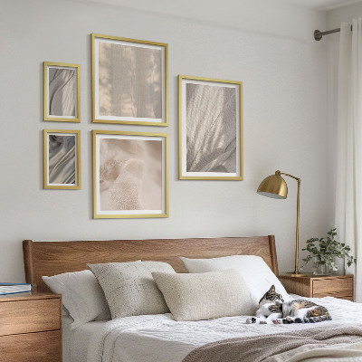 Set 5 slika u okviru Prirodne boho tkanine izbliza