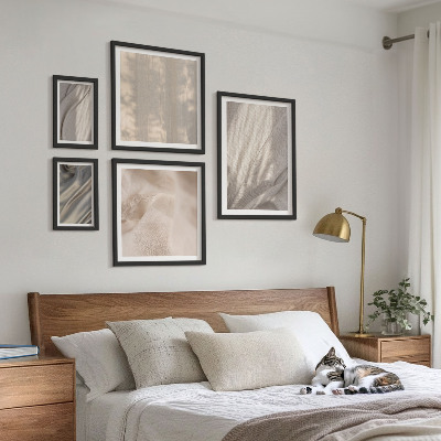 Set 5 slika u okviru Prirodne boho tkanine izbliza