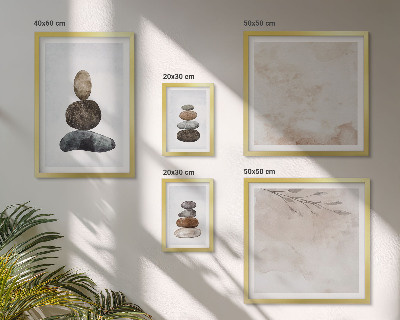 Set slika iznad kauča Hrpe kamenja u boho stilu