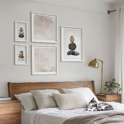Set slika iznad kauča Hrpe kamenja u boho stilu