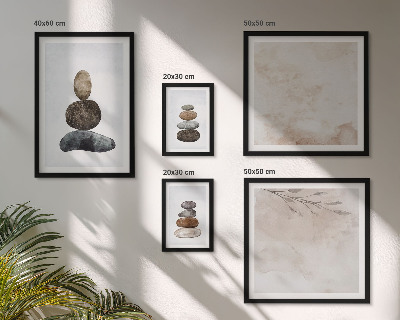 Set slika iznad kauča Hrpe kamenja u boho stilu