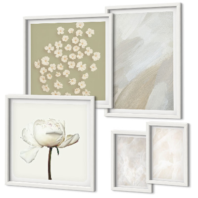 Set slika iznad kauča Cvijeće, moderne boho teksture