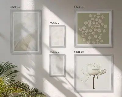 Set slika za iznad kauča cvjetni motivi s modernim boho teksturama