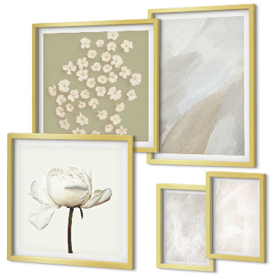 Set slika iznad kauča Cvijeće, moderne boho teksture