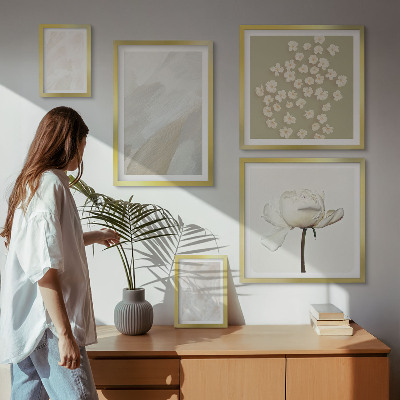 Set slika iznad kauča Cvijeće, moderne boho teksture