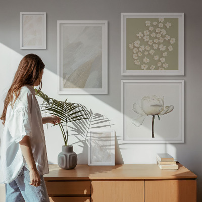 Set slika iznad kauča Cvijeće, moderne boho teksture