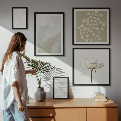 Set slika iznad kauča Cvijeće, moderne boho teksture