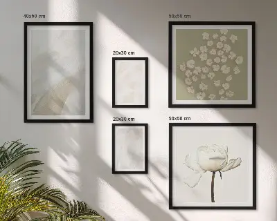 Set slika za iznad kauča cvjetni motivi s modernim boho teksturama