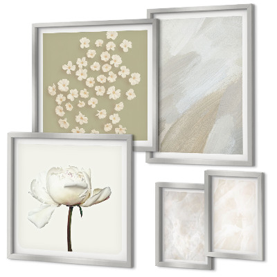 Set slika iznad kauča Cvijeće, moderne boho teksture