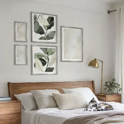 Apstraktni boho zidna dekoracija poliptih u okviru svijetle boje