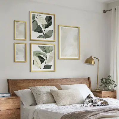 Apstraktni boho zidna dekoracija poliptih u okviru svijetle boje