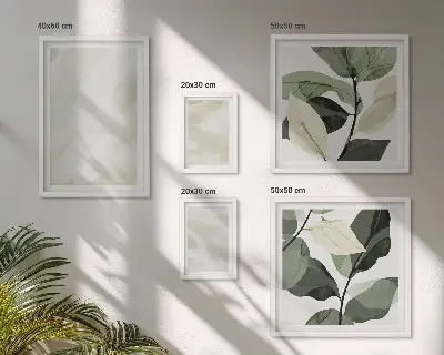 Apstraktni boho zidna dekoracija poliptih u okviru svijetle boje