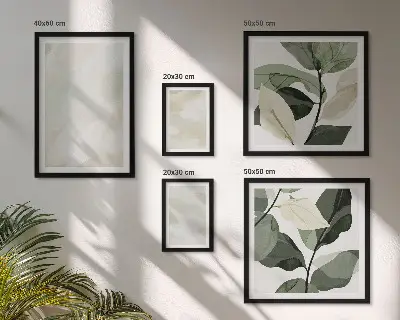 Apstraktni boho zidna dekoracija poliptih u okviru svijetle boje