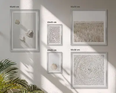 Set od 5 slika u okviru motivi laganih boho tekstura pijeska