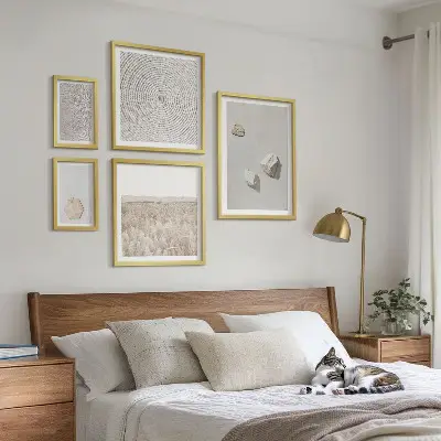 Set od 5 slika u okviru motivi laganih boho tekstura pijeska