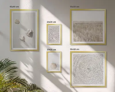 Set od 5 slika u okviru motivi laganih boho tekstura pijeska