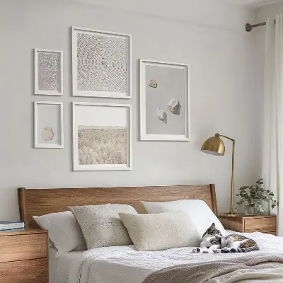 Set od 5 slika u okviru motivi laganih boho tekstura pijeska