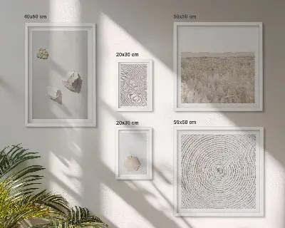 Set od 5 slika u okviru motivi laganih boho tekstura pijeska