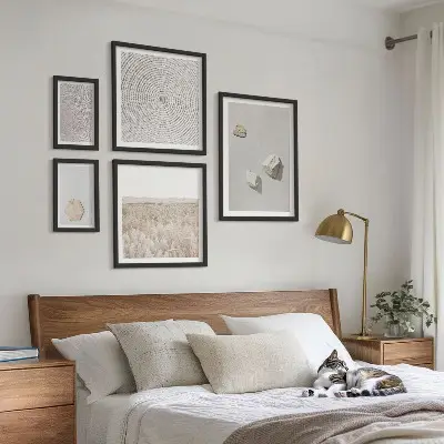 Set od 5 slika u okviru motivi laganih boho tekstura pijeska