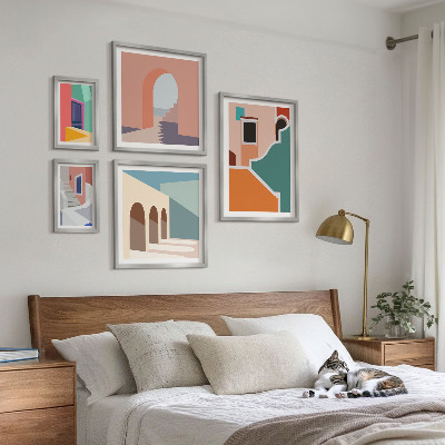 Set 5 slika u okviru Šarene ilustracije zgrada