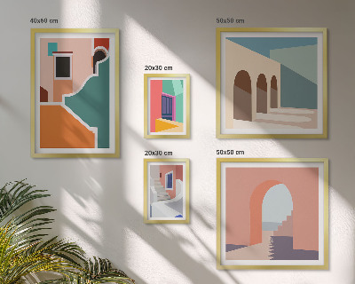 Set 5 slika u okviru Šarene ilustracije zgrada
