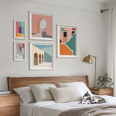 Set 5 slika u okviru Šarene ilustracije zgrada