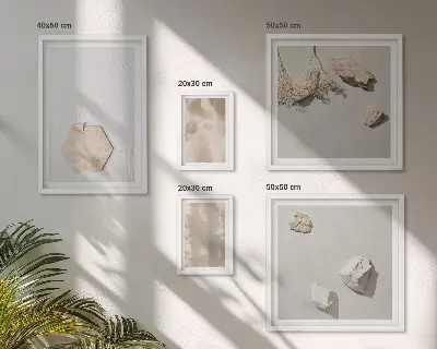 Poliptih u okviru suptilne prirodne boho teksture