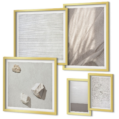 Set 5 slika u okviru Nježne boho teksture prirode