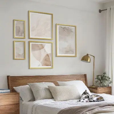 Set slika iznad kauča s motivom akvarel boja boho teksture