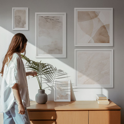 Set slika iznad kauča Akvarel boje boho teksture