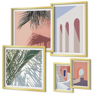 Set slika iznad kauča Ilustracije gradske arhitekture