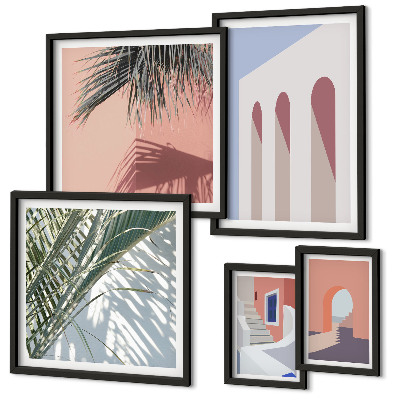 Set slika iznad kauča Ilustracije gradske arhitekture