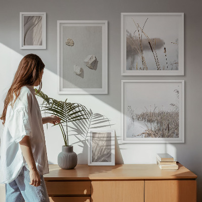 Poliptih u okviru Krupni planovi strukture u boho stilu