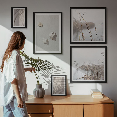 Poliptih u okviru Krupni planovi strukture u boho stilu