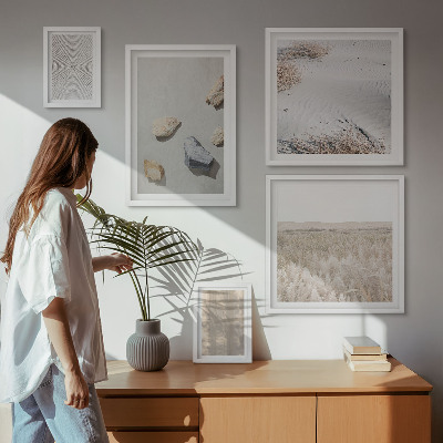 Set 5 slika u okviru Prirodne teksture u boho stilu