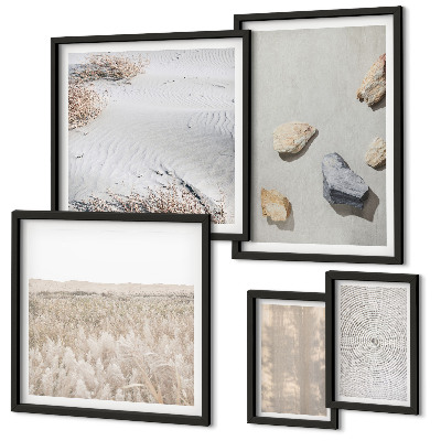 Set 5 slika u okviru Prirodne teksture u boho stilu