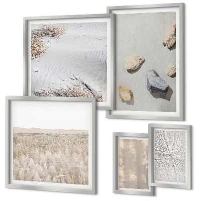 Set 5 slika u okviru Prirodne teksture u boho stilu