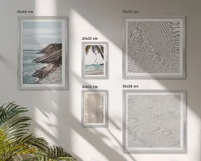 Set od 5 slika u okviru ljetni pješčani prizori mora