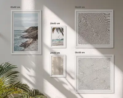 Set od 5 slika u okviru ljetni pješčani prizori mora