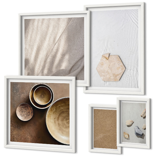 Set 5 slika u okviru Minimalističke teksture tople
