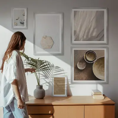 Set 5 slika u okviru minimalističke tople teksture